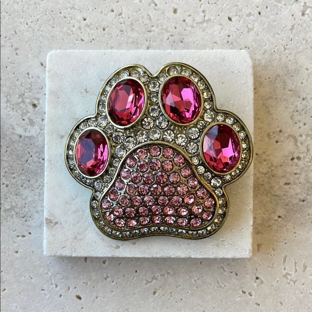 HEIDI DAUS  Gemstone Paw Brooch